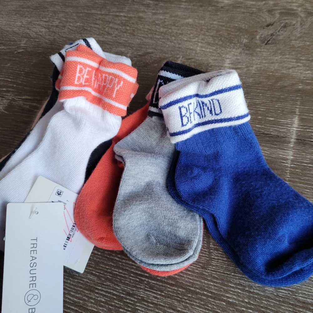 TREASURE & BOND 6 Pack Message Cuff Socks Size 5-7